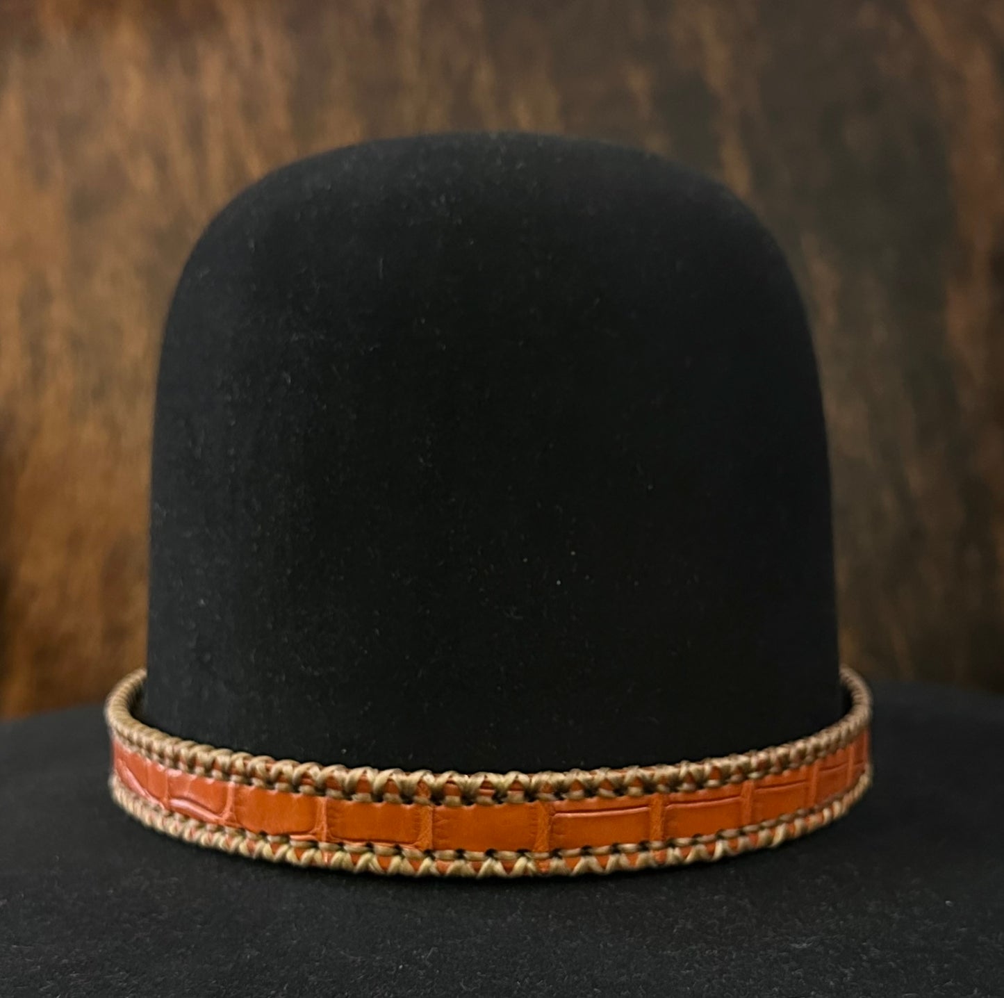 Premium Alligator Hatband - Orange Tan