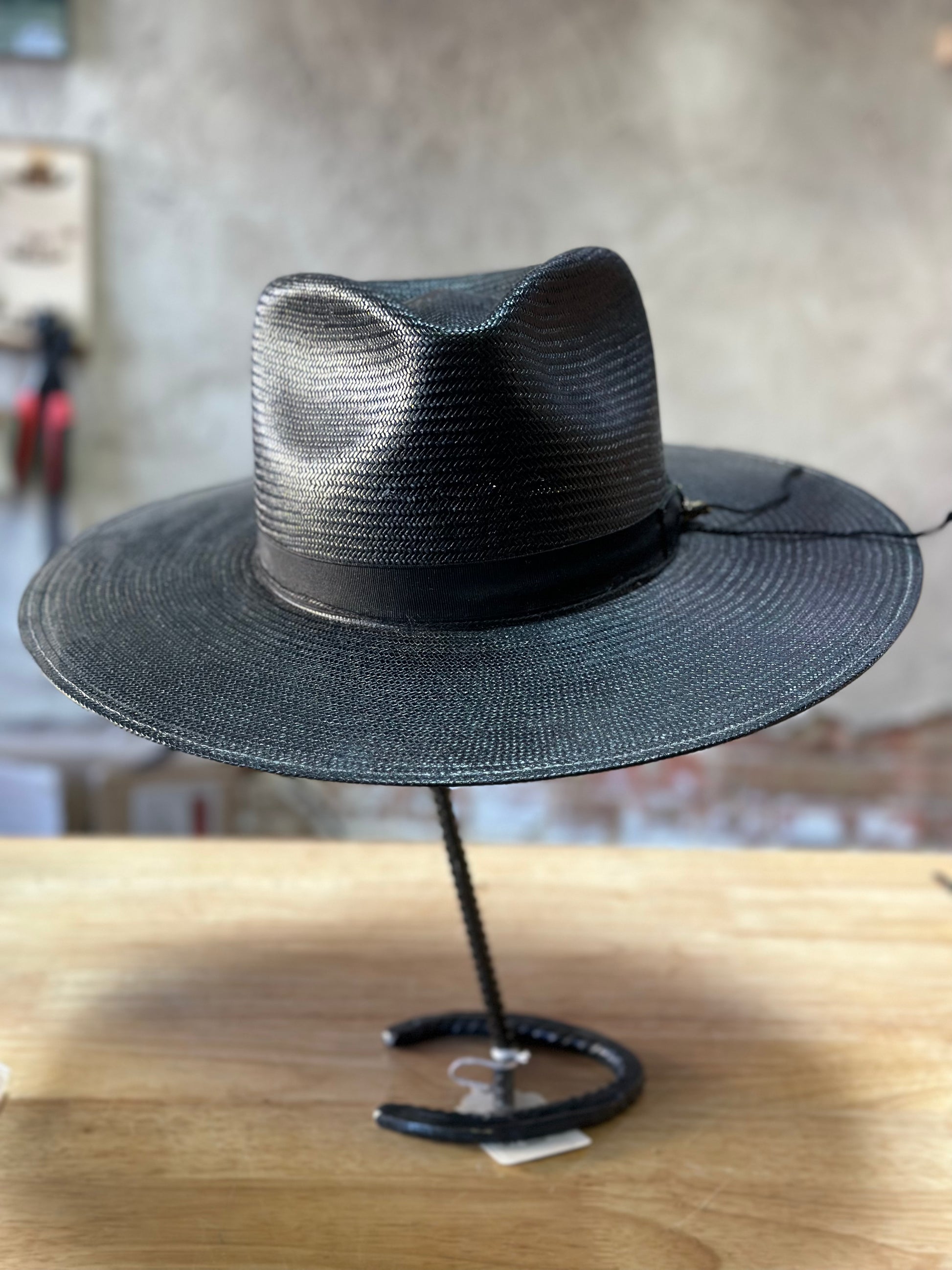 Black online wicker hat