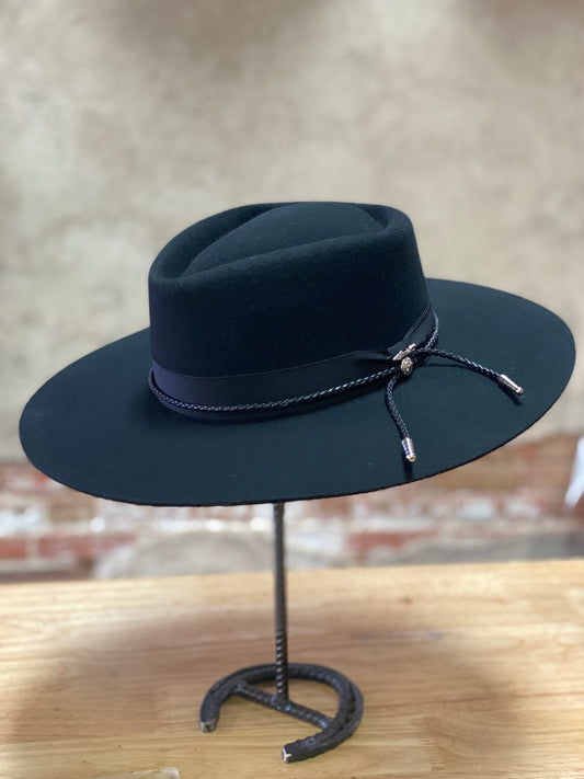 Bolero the EMERALD Green Wool Felt Flat Crown Wide Brim 